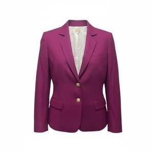 Cremieux Women’s Blazer Jacket Size 14 Magenta Purple Two Button Preppy Career